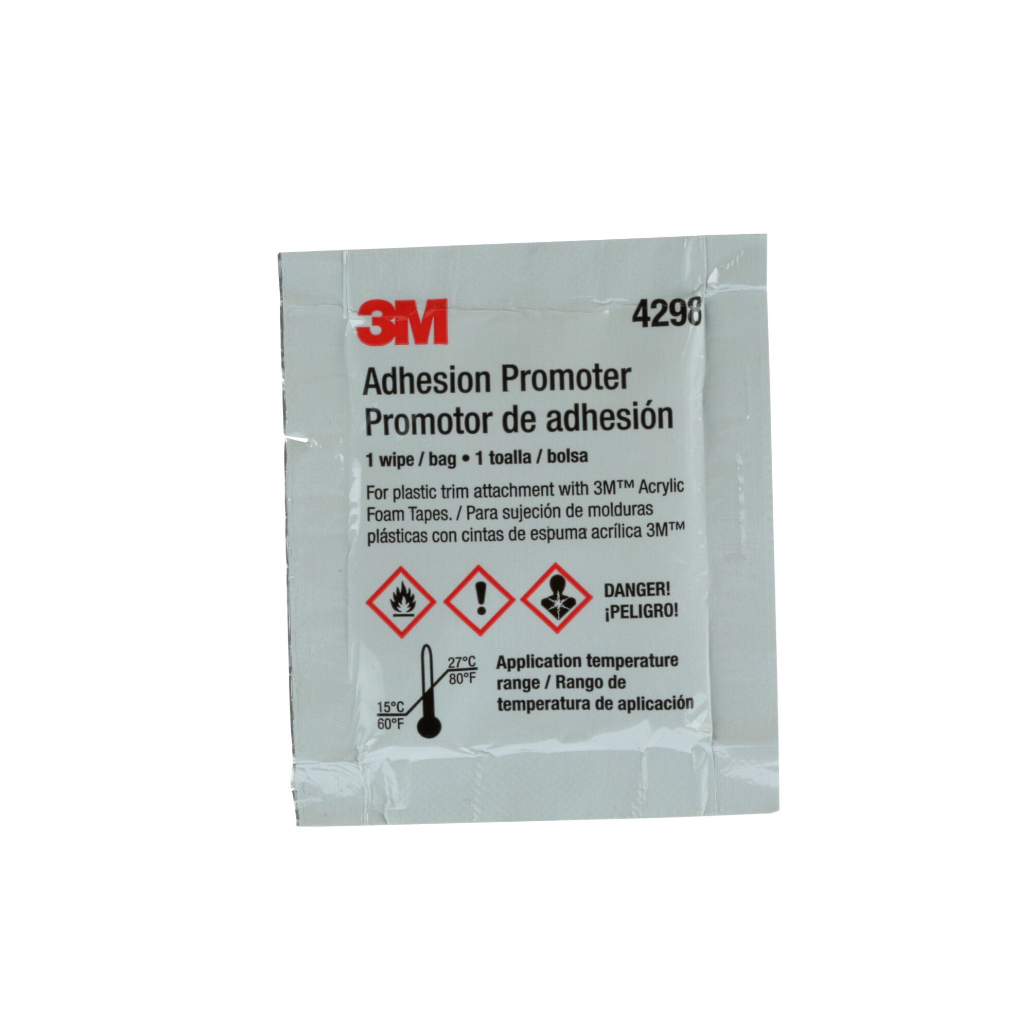 3M Adhesion Promoter 4298 - 2.5cc Sponge Applicator Packet for Automotive & Industrial Bonding - Perfect for Paint Prep, Plastic Repair & Surface Treatment