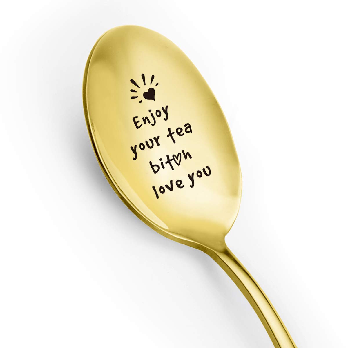 Best Friends Spoon for Women - Funny Gold Plated Tea Spoon with Engraved Stainless Steel - Cute Gift for Tea Lovers - Perfect for Birthday, Valentine's Day, Anniversary & Christmas - Ideal for Afternoon Tea, Bridal Showers & Friendship Gifts