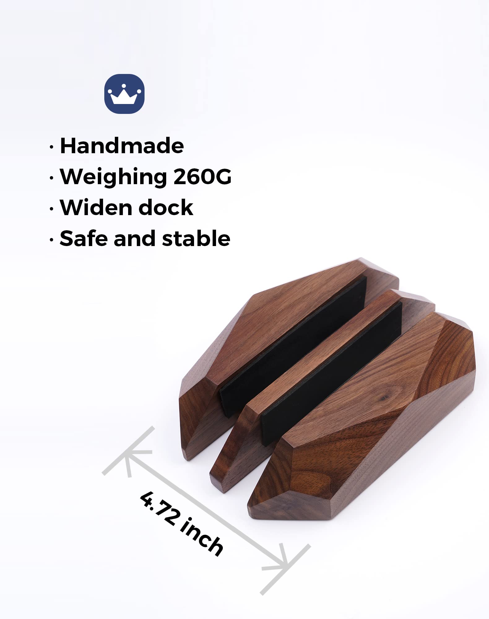 Dual Vertical Laptop Stand for MacBook & Surface Pro - 2 Slot Wooden Laptop Holder for Desk, Space Saving Widen Dock - Perfect for Home Office, Workspace & Multi-Monitor Setup