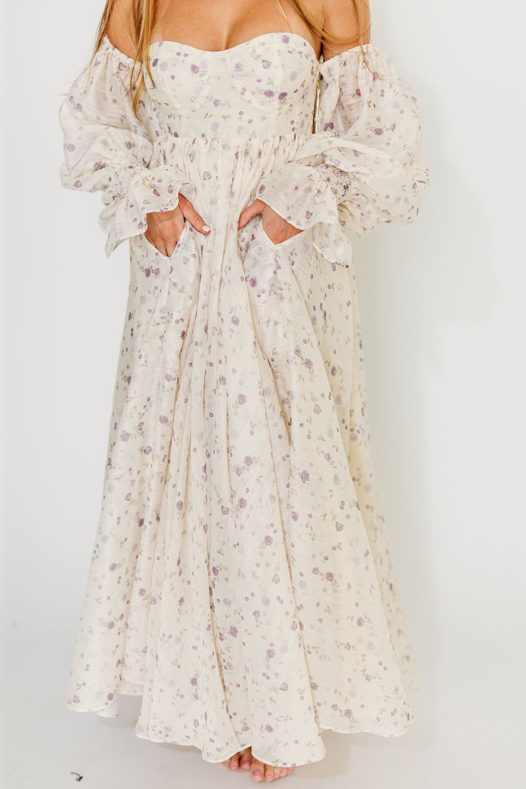 Dear Lily Floral Maxi Dress in Lilac - Maternity & Bump Friendly Women's Summer Dress for Beach, Wedding & Special Occasions