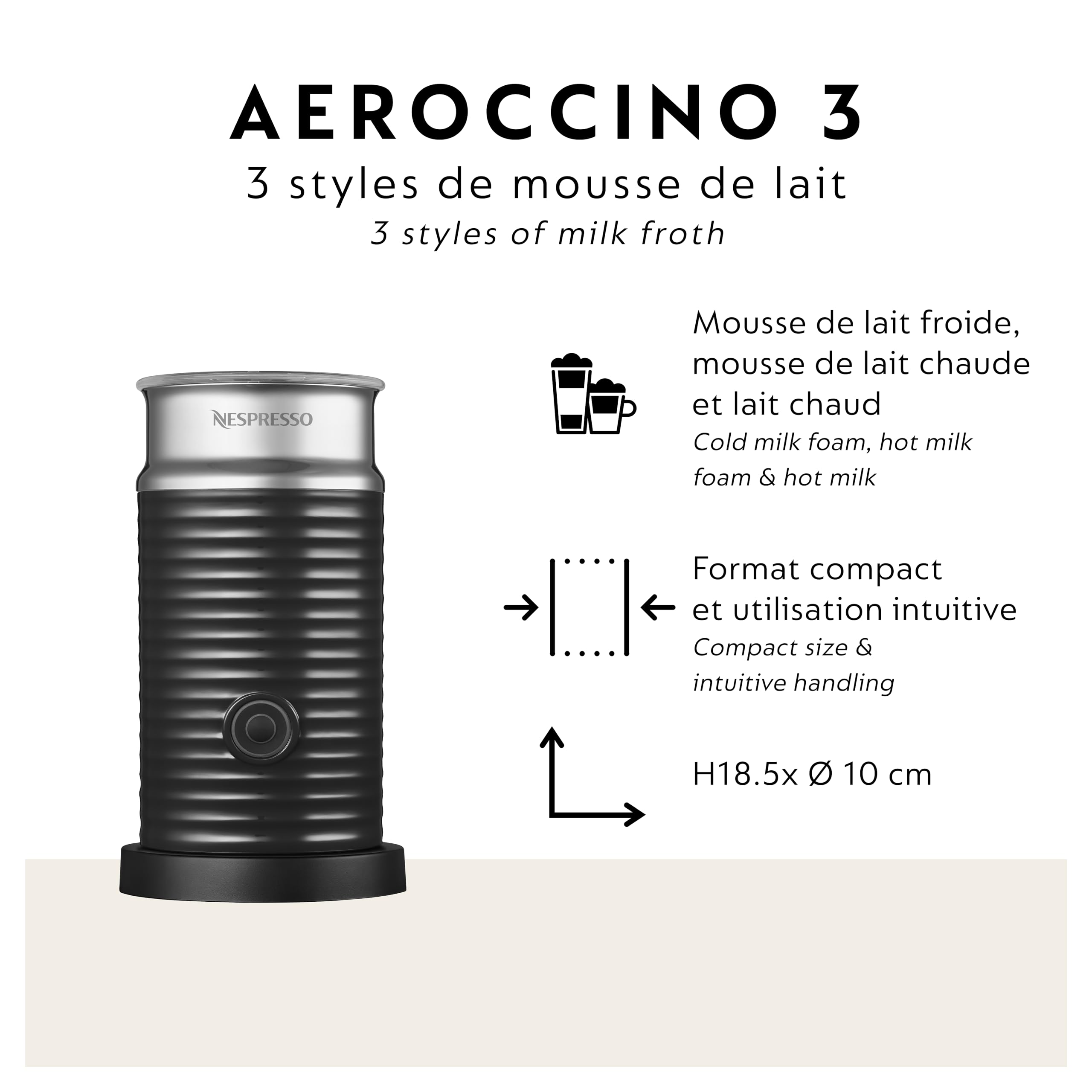 Nespresso Vertuo Next Premium Coffee & Espresso Machine with Aeroccino Milk Frother - Classic Black by Breville | Perfect for Home & Office Brewing