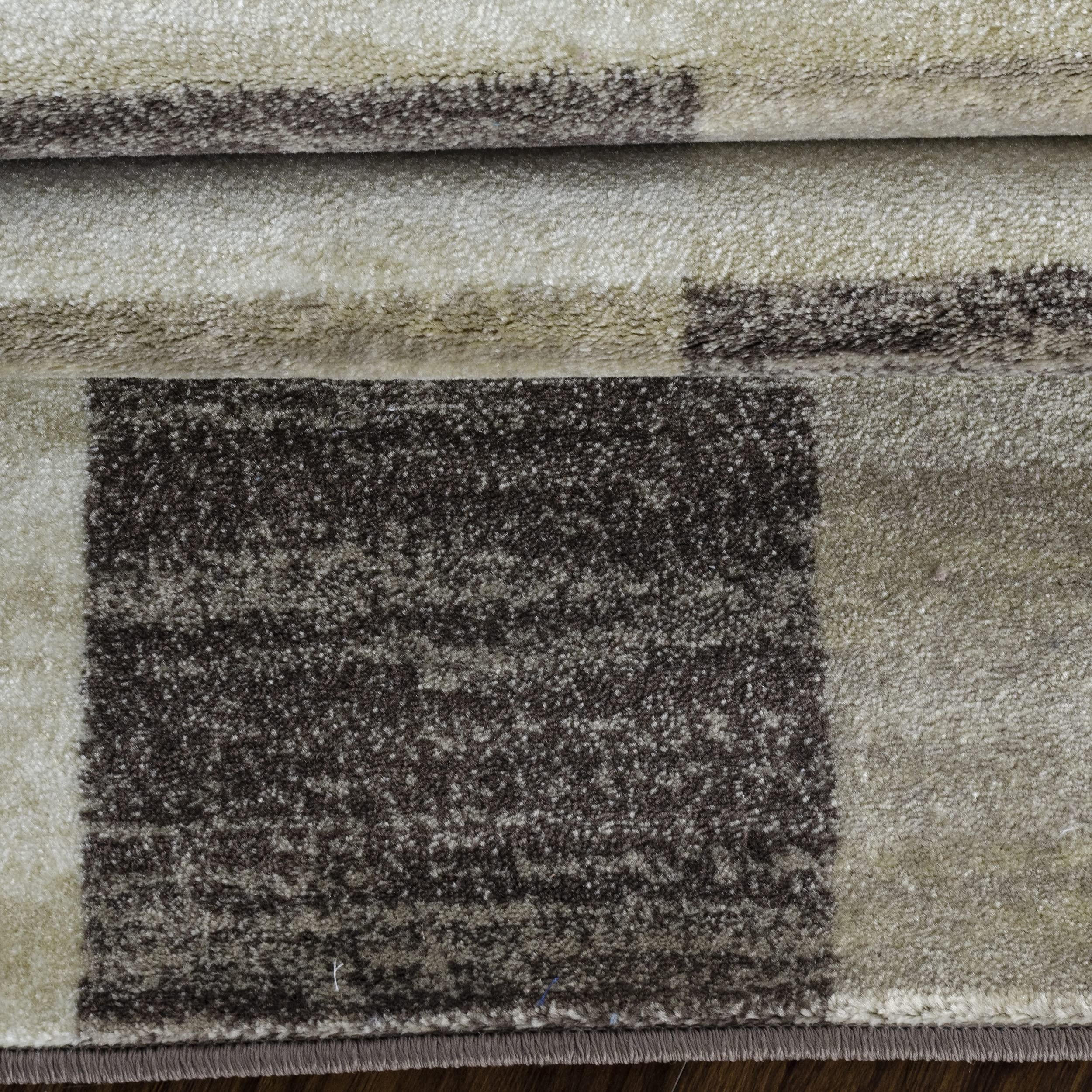 Premium Modern Geometric Indoor Area Rug - Neutral Beige Woven Jute-Backed Carpet for Living Room, Dining, Kitchen, Bedroom, Office & Nursery | Rockaway Collection 5' x 8' | Soft & Durable Home Decor for Cozy Spaces & High-Traffic Areas