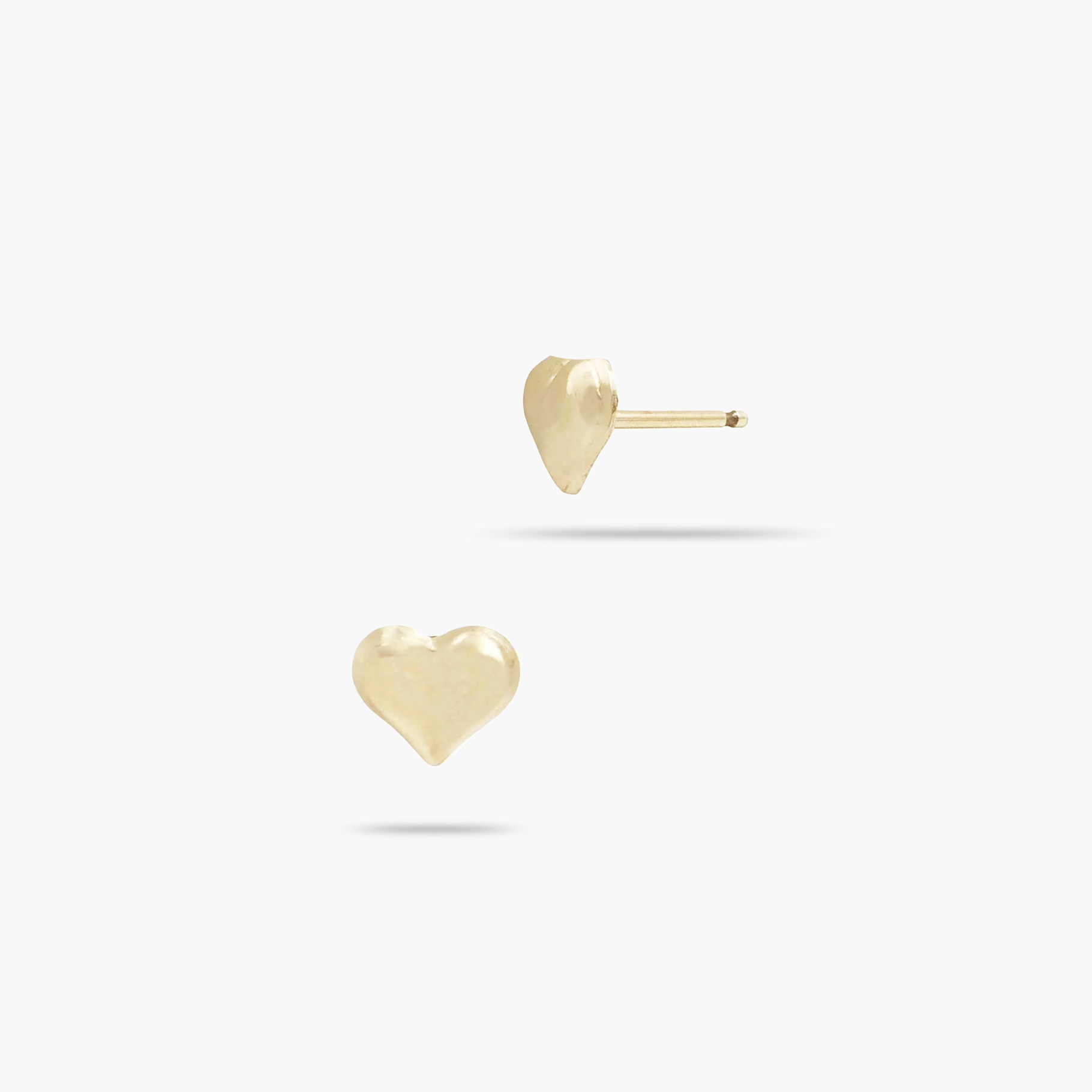 14K Solid Gold Puffy Heart Stud Earrings for Women - Dainty Minimalist Jewelry Gift for Her - Perfect for Valentine's Day, Anniversary & Everyday Wear
