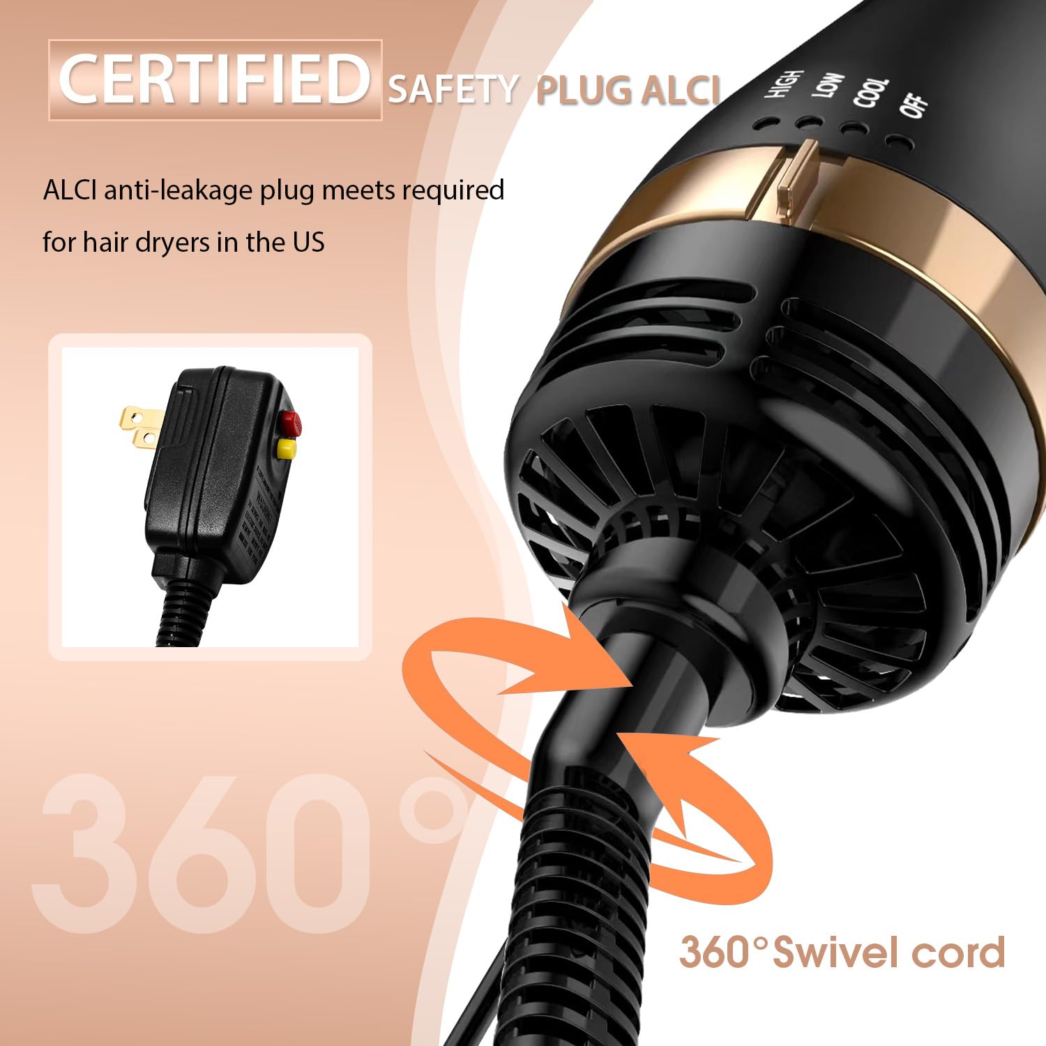 Nicebay Hair Dryer Brush - 3-in-1 Styling Tool for Straightening, Drying & Curling | Salon Results at Home