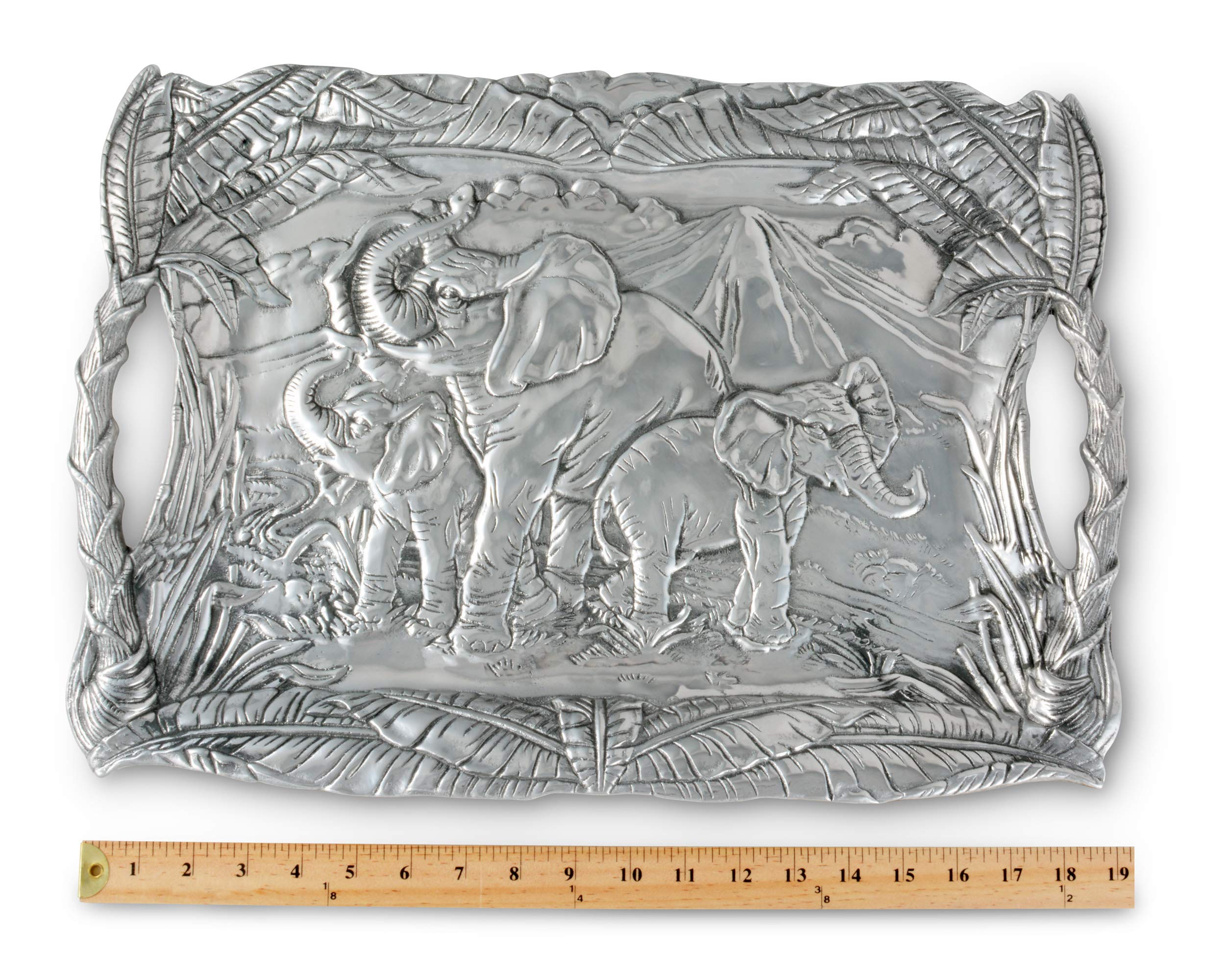 Arthur Court Designs Aluminum Elephant Serving Tray - 20.5