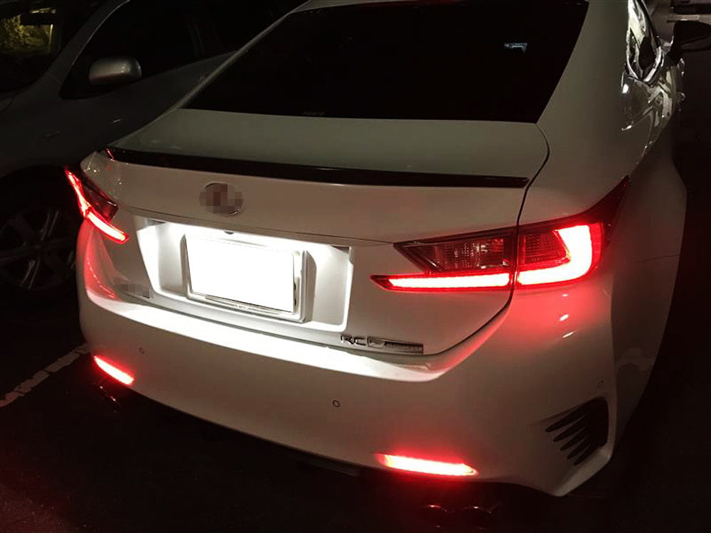 Dark Smoke Lens LED Strip Rear Bumper Reflector Lights for Lexus IS F RC NX RX GX - Durable Waterproof Tail Lights for Night Driving & Enhanced Vehicle Safety