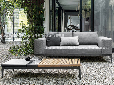 Premium Teak Wood Sofa and Coffee Table Set - 3-Piece Outdoor Patio Furniture for Garden, Poolside & Backyard Relaxation