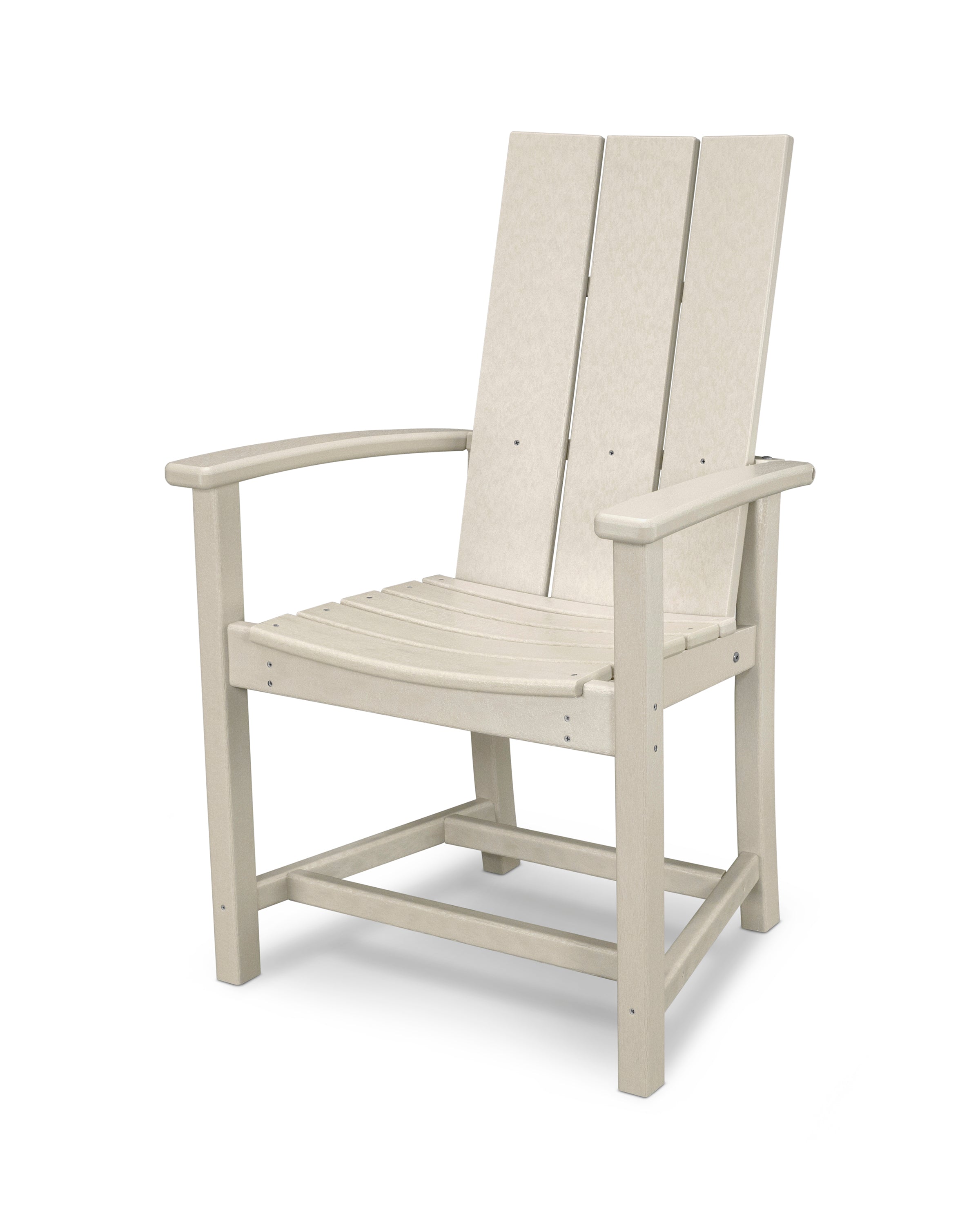 POLYWOOD Modern Adirondack Dining Chair - Outdoor Patio Furniture, All-Weather Resin Wicker, Comfortable Backyard Seating for Garden, Poolside & Deck - Set of 2 (White)