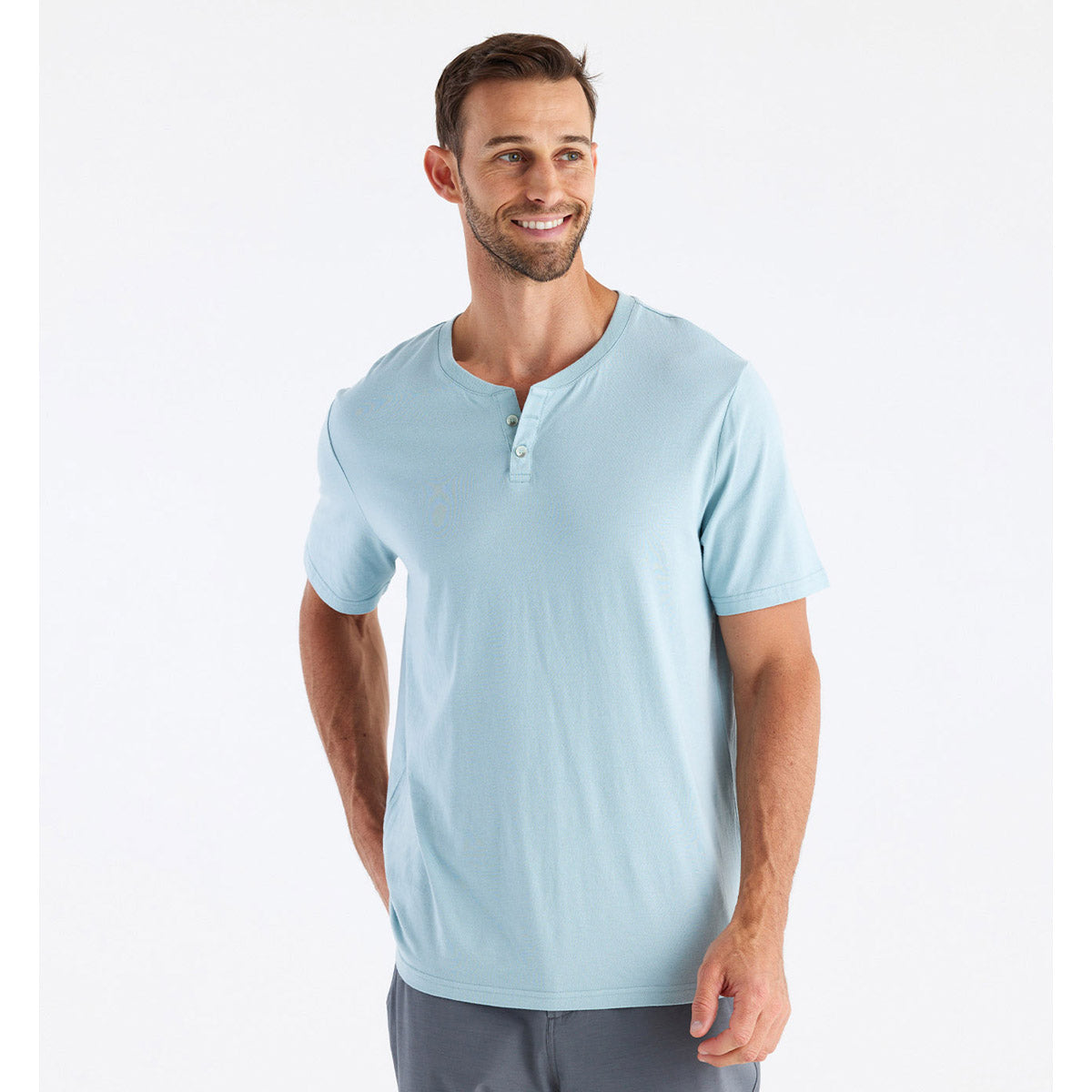 Men's Bamboo Heritage Short Sleeve Henley Shirt - Soft Breathable Eco-Friendly Casual Tee for Summer Outdoor Activities and Relaxing at Home