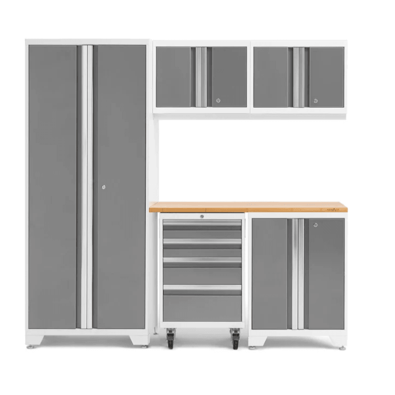 NEWAGE Bold Series 6 Piece Garage Cabinet Set with Tool Storage, Base & Wall Cabinets, 30-Inch Locker - Heavy Duty Metal Garage Organization for Workshop, Garage, and Home Storage Solutions