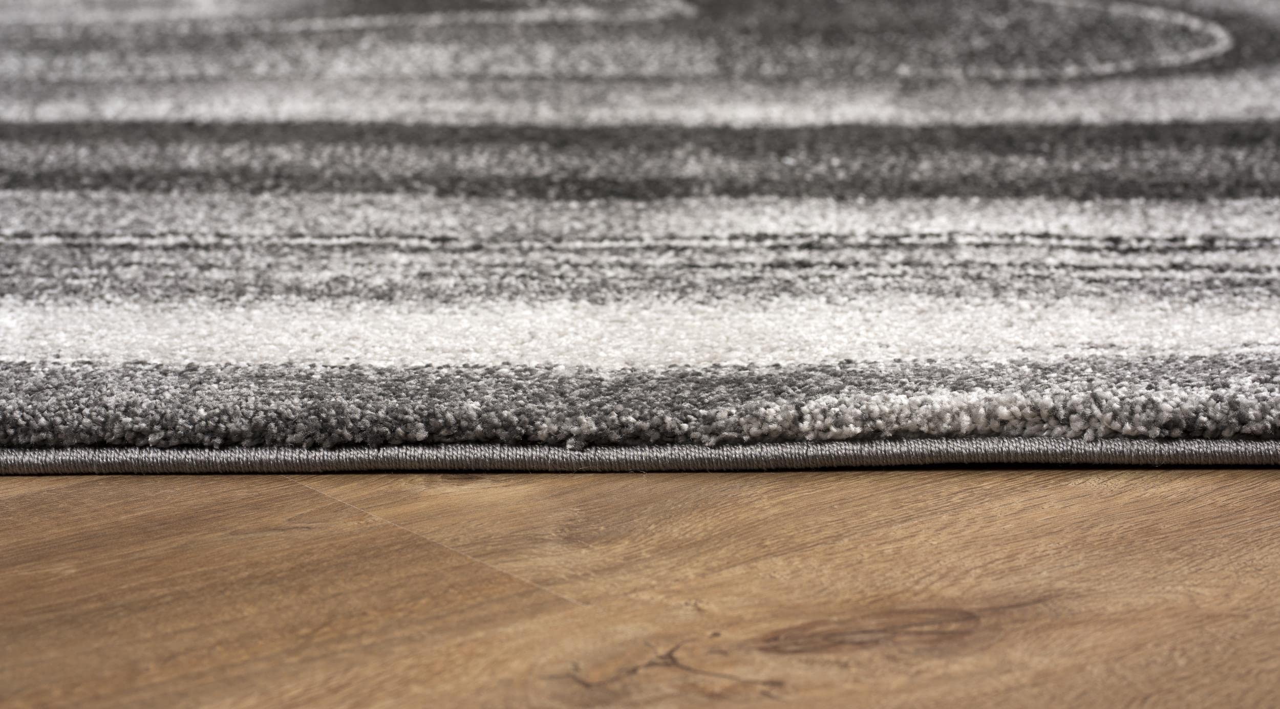 Premium New Zealand Wool Contemporary Scandinavian Style Grey & Black Indoor Area Rug - 6' x 9' Soft Plush Carpet for Living Room, Bedroom, Dining Room & Kitchen | Cozy Home Decor & Floor Protection