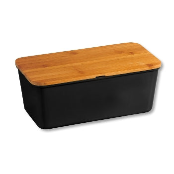 Premium Black Bread Bin - Airtight Bread Storage Container for Freshness | Perfect for Kitchen, Pantry, and Countertop Organization