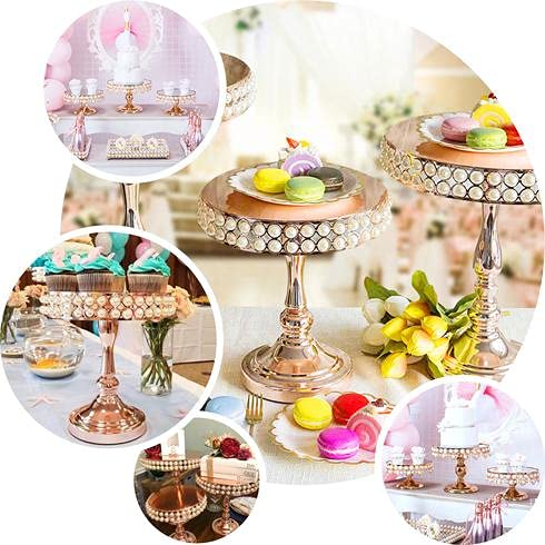 3-Piece Silver Pearl Cake Stand Set - Elegant Round Pedestal Dessert Stand for Cupcakes, Pastries & Wedding Cakes | Perfect for Weddings, Birthday Parties, Baby Showers & Tea Events - Durable Metal Display for Elegant Dessert Presentation