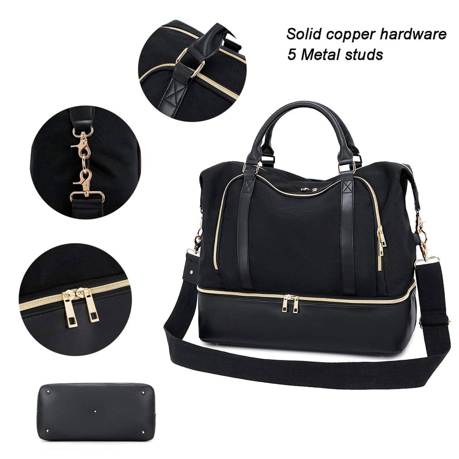 CAMTOP Women's Travel Weekender Bag - Overnight Duffel Carry-On Tote with 15.6 Inch Laptop Compartment, Perfect for Business Trips and Weekend Getaways