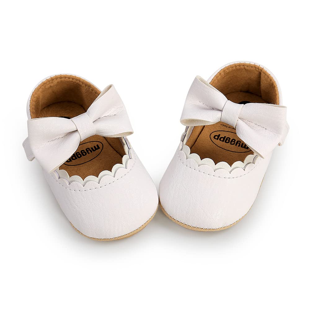 Baby Girl Shoes Soft Sole Mary Jane Flats for Infant Toddler Walking - Prewalkers Crib Shoes for Wedding Dress & Special Occasions