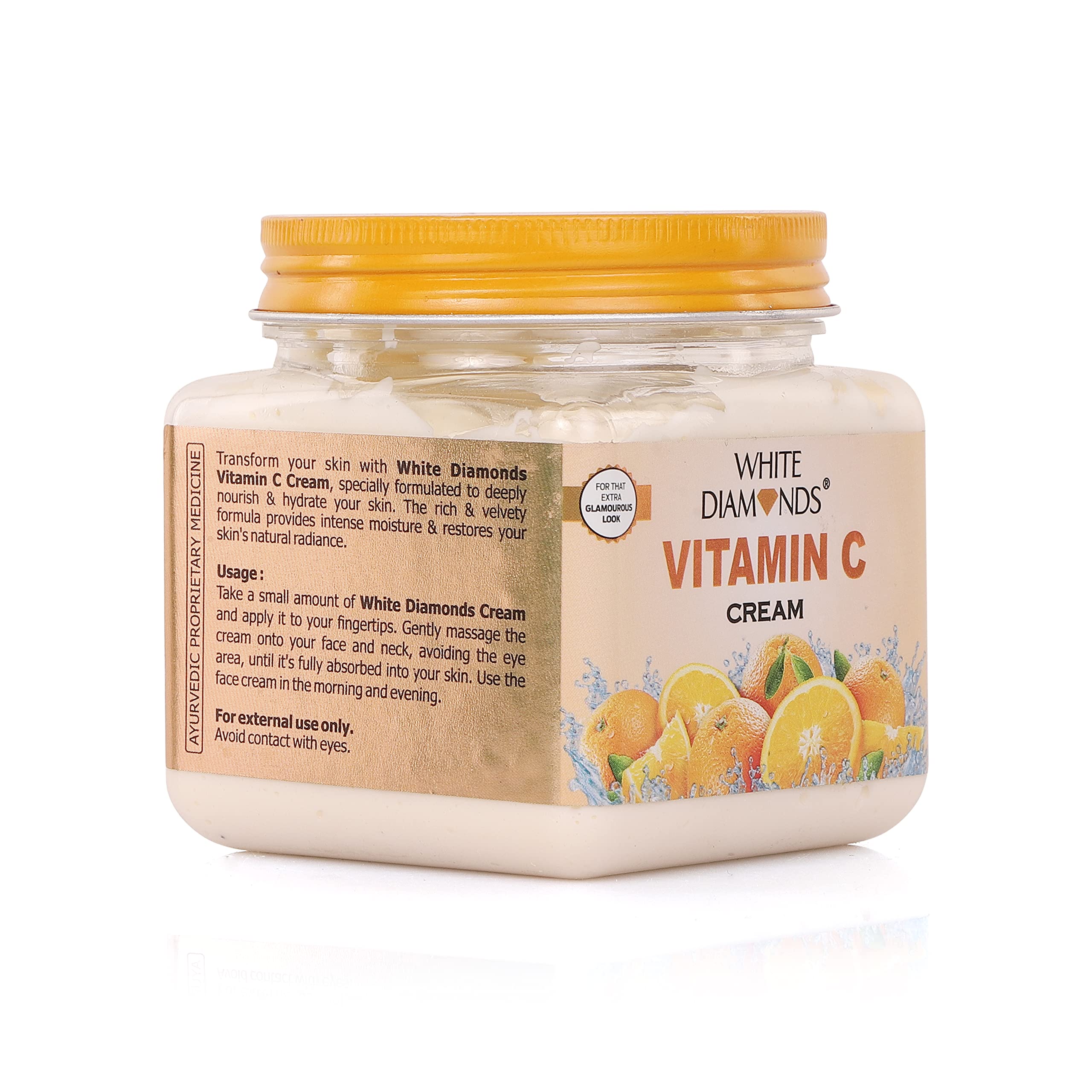 WHITE DIAMONDS Vitamin C Face Cream for Glowing Skin - Oil Control, Acne Treatment, Dark Spot Remover & Skin Brightening (380ml) | Anti-Blemish & Pigmentation Solution for Face & Body | Perfect for Daily Skincare Routine & Post-Sun Care