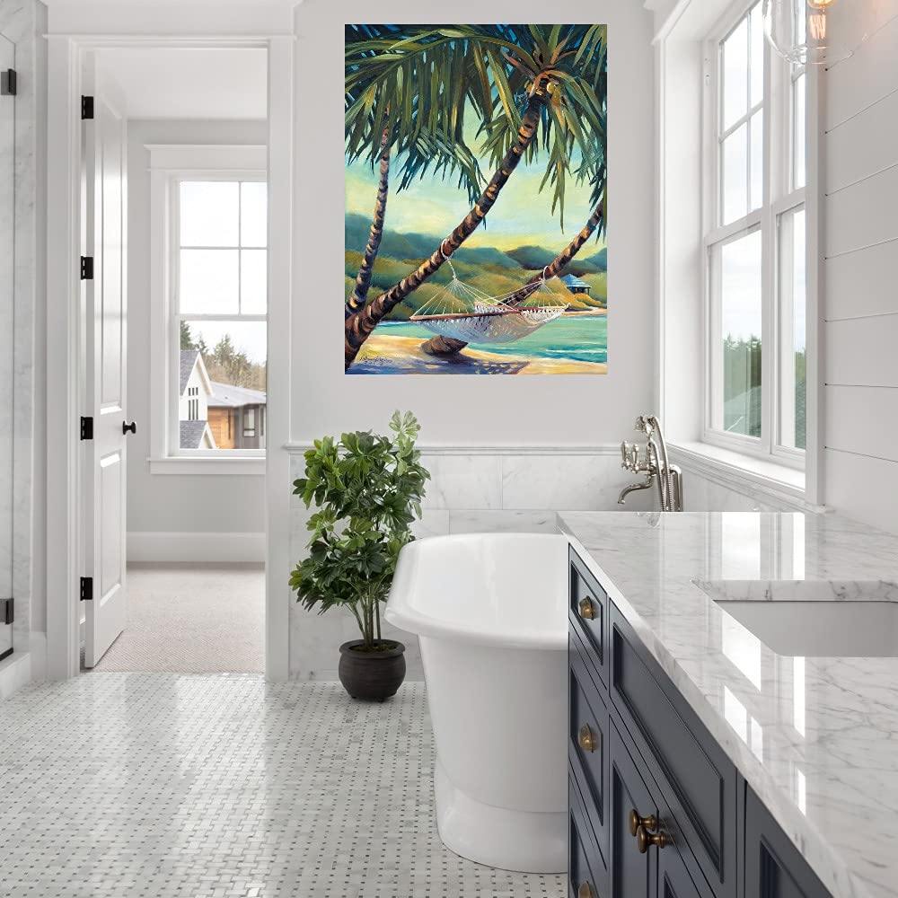 Fine Art Canvas Wall Decor 'Rest Stop' by Kathleen Denis - Ready to Hang 24x32 Inches - Perfect for Living Room, Bedroom, Office & More - Handmade Painting for Home & Commercial Spaces