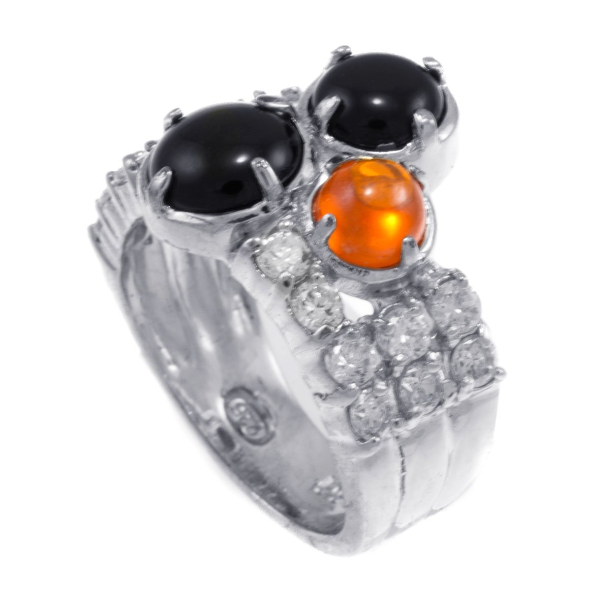 Stylish Rhodium Plated Tri-Color CZ Stone Women's Ring - Elegant Cubic Zirconia Jewelry for Women, Perfect Gift for Birthday, Anniversary & Special Occasions