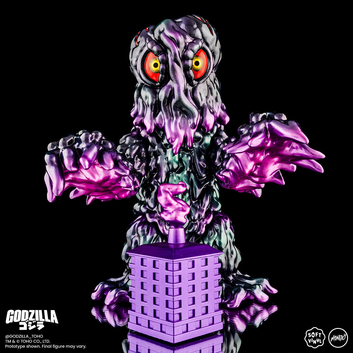 Godzilla vs Hedorah Soft Vinyl Figure Set - Limited Edition Oil Slick Variant - Japanese Kaiju Collectible for Display & Home Decor
