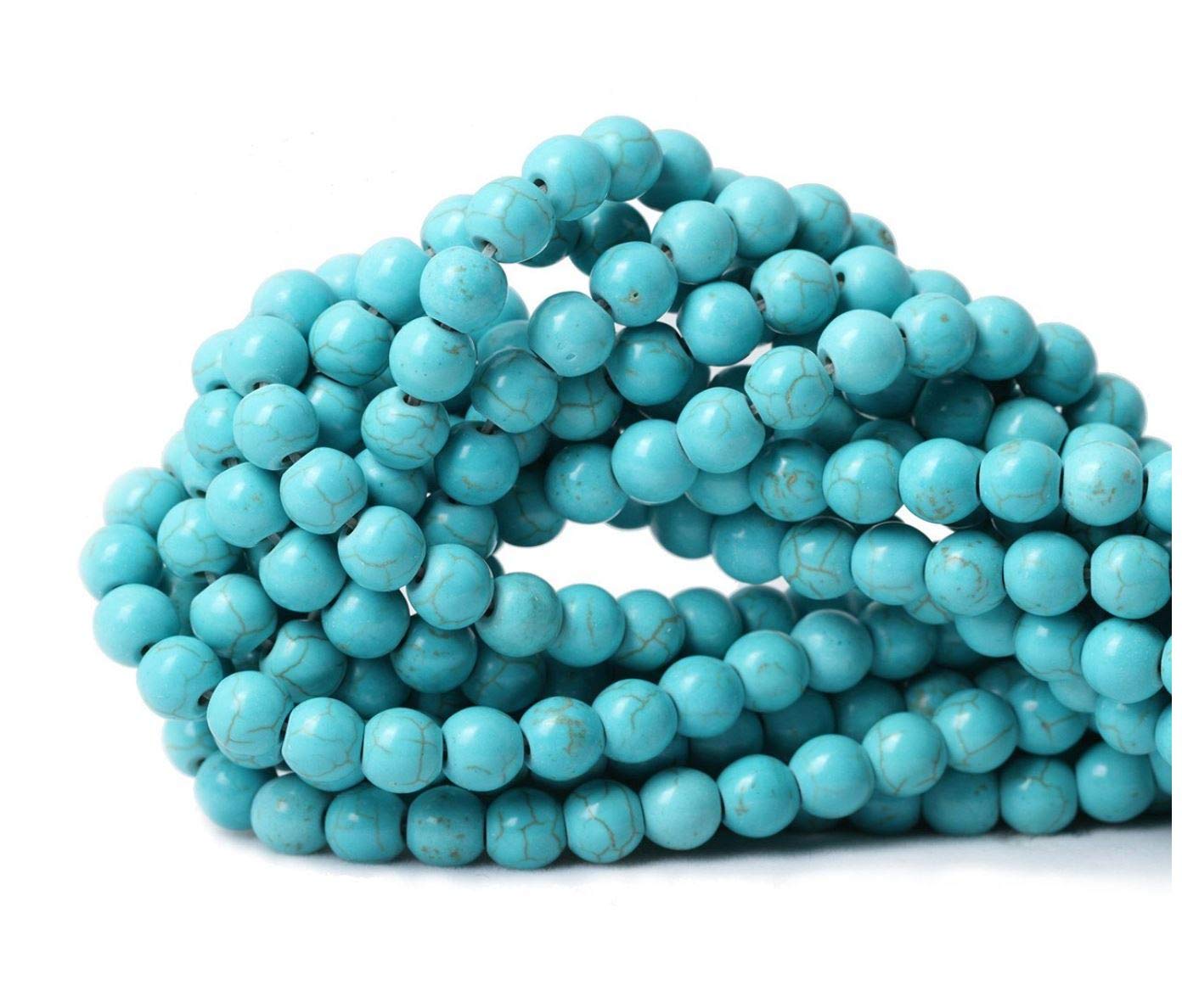 Adabele Natural Blue Magnesite Gemstone 8mm Round Loose Beads - Imitation Turquoise Spacer Beads (92-104pcs) for DIY Jewelry Making, Bracelets & Necklaces - Premium Craft Beads for Jewelry Design