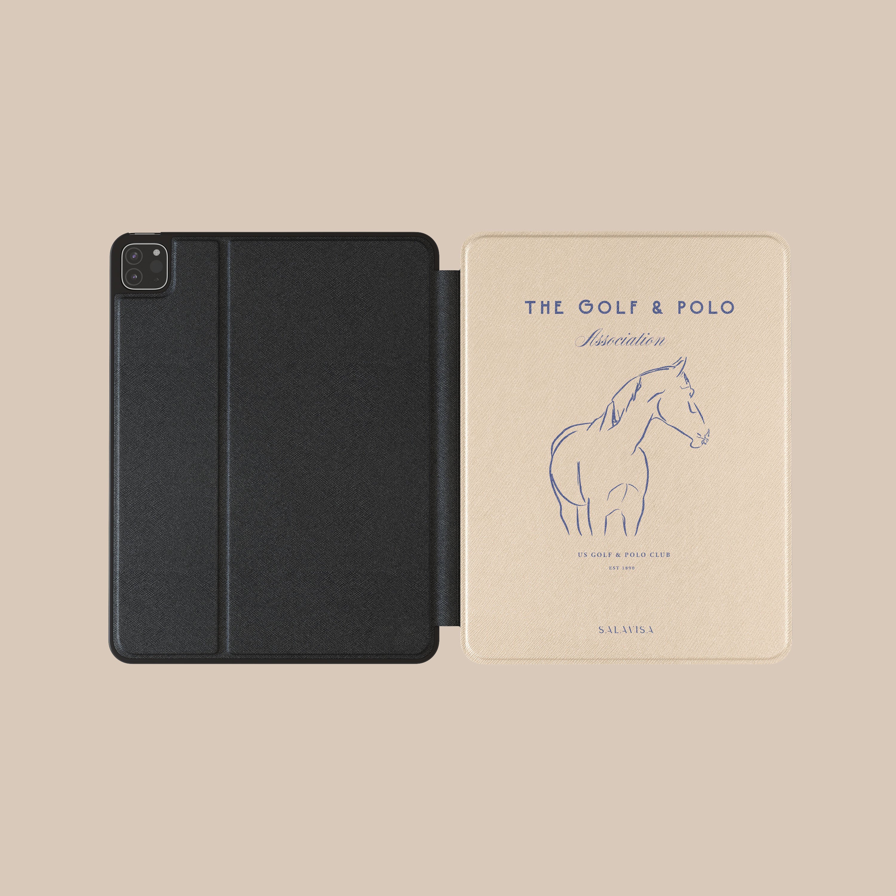 Premium Beige Golf & Polo iPad Case - Durable Protective Cover for iPad Air/Pro - Perfect for Office, Travel & Business Meetings