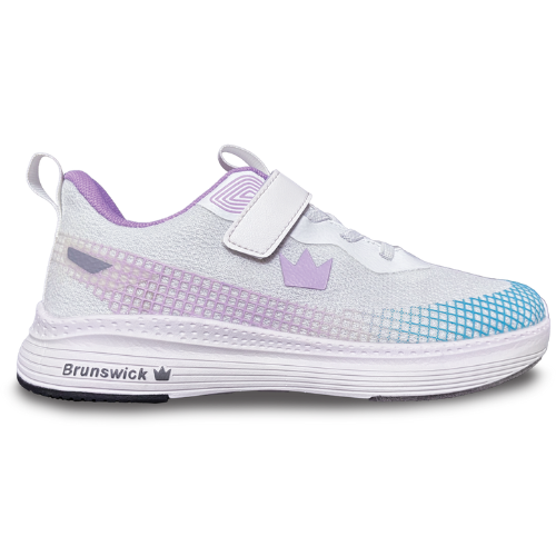 Brunswick Strike Zone Youth Bowling Shoes - White/Teal - Lightweight & Comfortable for Kids - Perfect for League Play & Casual Bowling