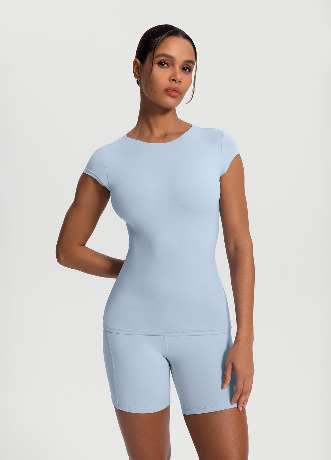 Premium Essential Fitted Tee for Women - Soft Cotton Slim Fit T-Shirt - Casual & Layering Basic Top for Everyday Wear, Workout, and Lounge