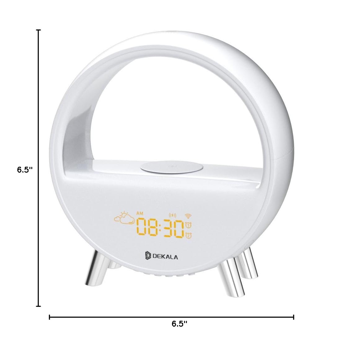 Dekala Sunrise Alarm Clock with 15W Fast Wireless Charging, Sunset Simulation & White Noise Sound Machine, Smart Ambient Lamp with Gradual Sunrise, WiFi & Touch Control - Perfect for Bedroom, Office, Meditation & Relaxation