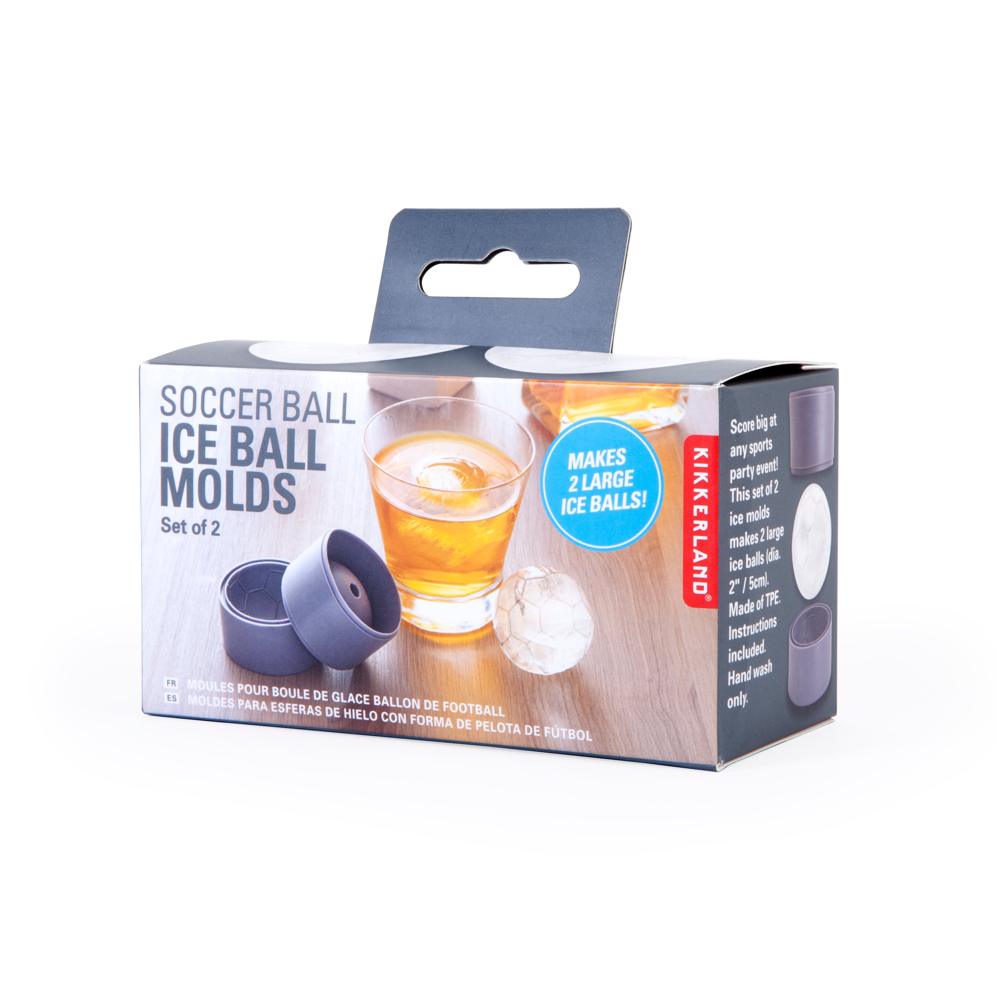 Premium Soccer Ball Ice Molds - Set of 2 Stainless Steel Ice Cube Trays for Whiskey, Cocktails & Drinks - Perfect for Parties, BBQs & Home Bars