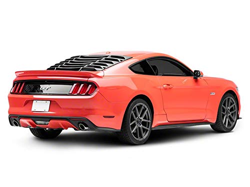 Matte Black Rear Window Louvers for Ford Mustang Fastback 2015-2020 - Muscle Car Style Enhancement | Perfect for Car Shows & Street Racing
