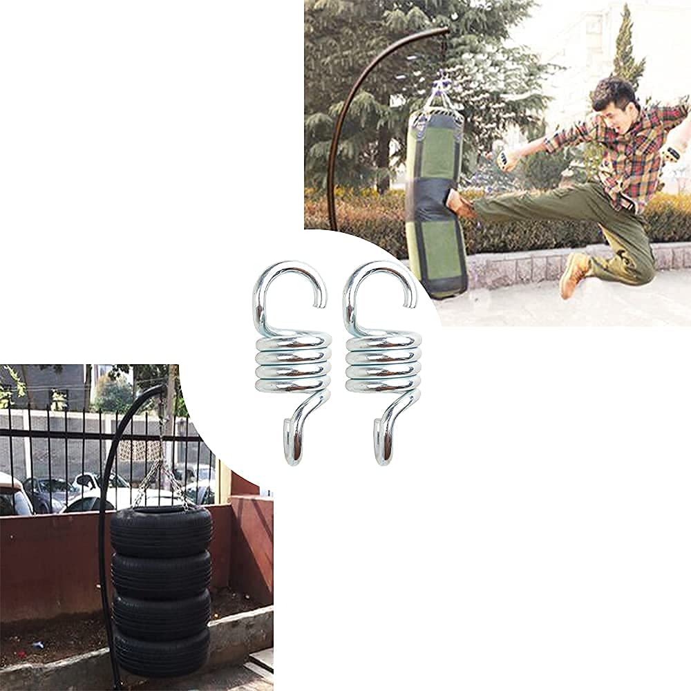 Heavy Duty 1000lbs Capacity Hammock Chair Spring - 2 Pack Patio Swing Hooks for Hanging Chairs, Gym Bags & Outdoor Relaxation - Durable Porch Swing Replacement Parts for Backyard, Garden & Deck Use