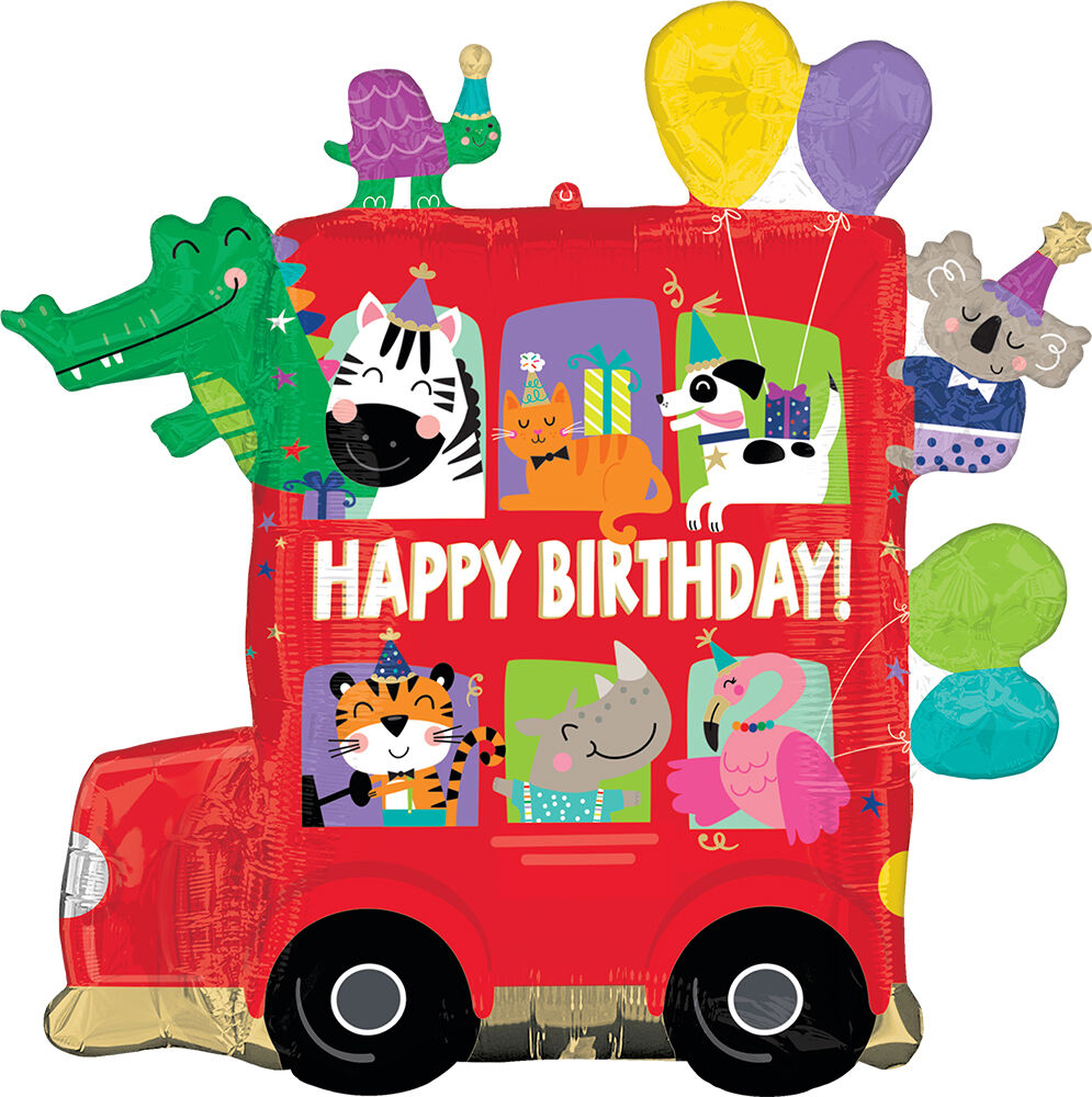 28Inches Party Bus Birthday Foil Balloon - Large Metallic Decoration for Birthday Parties, Baby Showers & Special Events