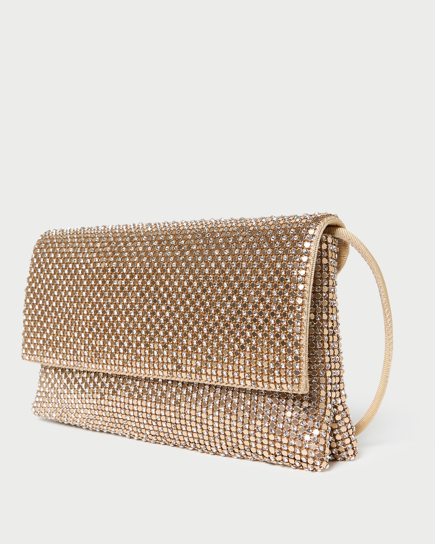 Charlee Gold Diamanté Shoulder Bag for Women - Elegant Evening Clutch with Rhinestone Accents - Perfect for Parties, Weddings & Special Occasions