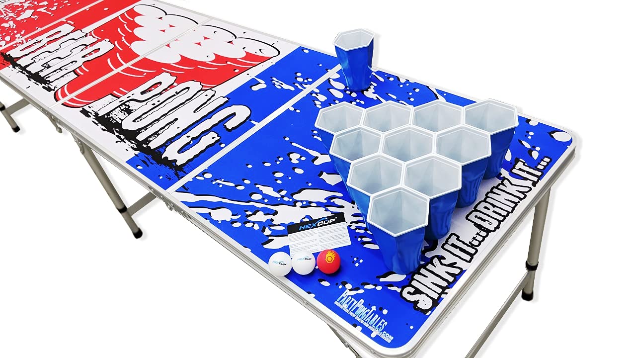 HEXCUP - Reusable Party Pong Cup Set with 22 Cups, 3 Balls & Plastic Game Card - Perfect for Beer Pong, College Parties & Outdoor Games - Durable & Eco-Friendly Drinking Cups for Adults