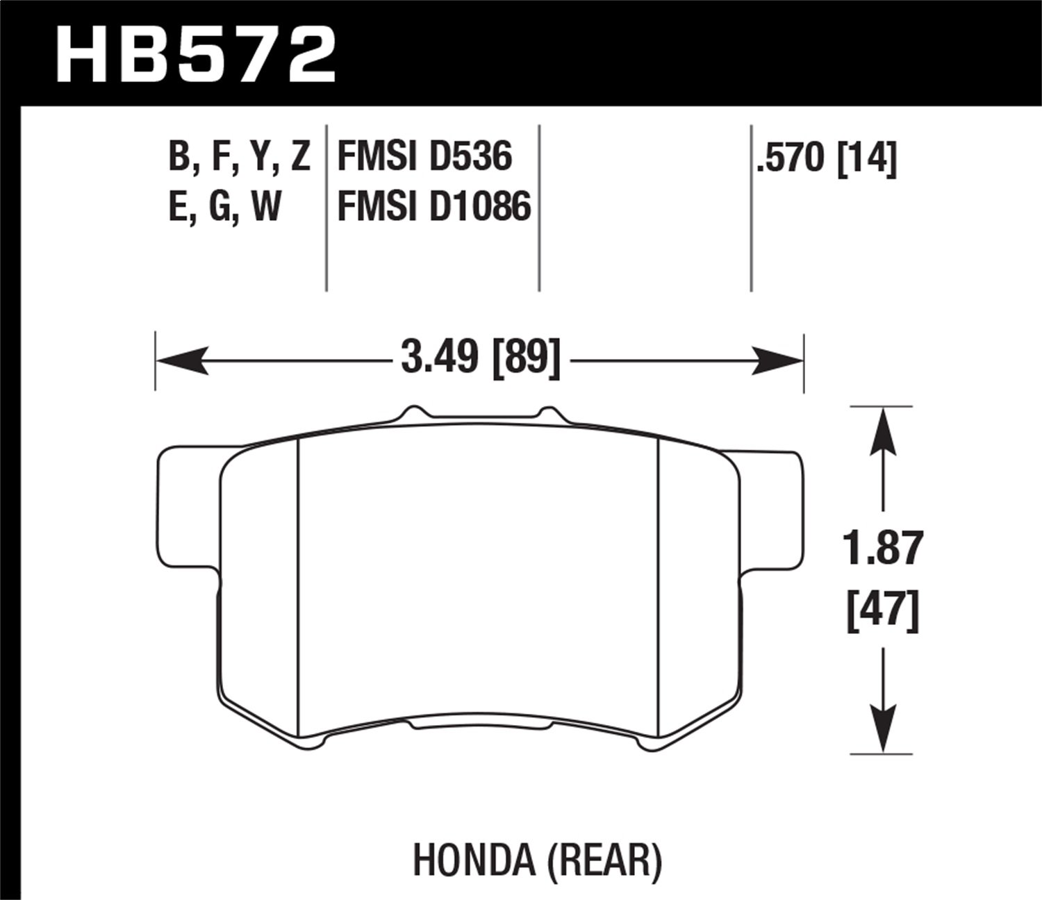 HB572F.570 HPS Performance Street Brake Pads - High Performance Ceramic Brake Pads for Cars, Trucks & SUVs - Perfect for Daily Driving & Street Racing