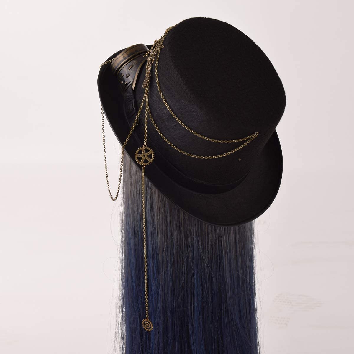 Stylish COSDREAMER Unisex Gothic Steampunk Top Hat with Goggles - Victorian Era Costume Accessory for Halloween, Cosplay, LARP & Themed Parties