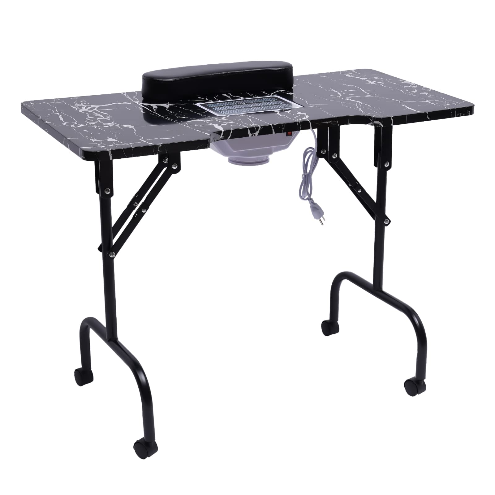 Foldable Manicure Table with Dust Collector - Portable Nail Salon Desk for Professionals & Home Use | Beauty Salon, Barber Shop & Home Manicure Station | Compact & Space-Saving Design for Small Spaces