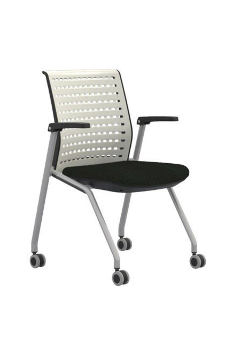 Safco Thesis Conference Chair with Static Back and Arms - 2 Pack (KTS1SGBLK) - Ergonomic Office Chair for Meetings, Presentations, and Professional Workspaces