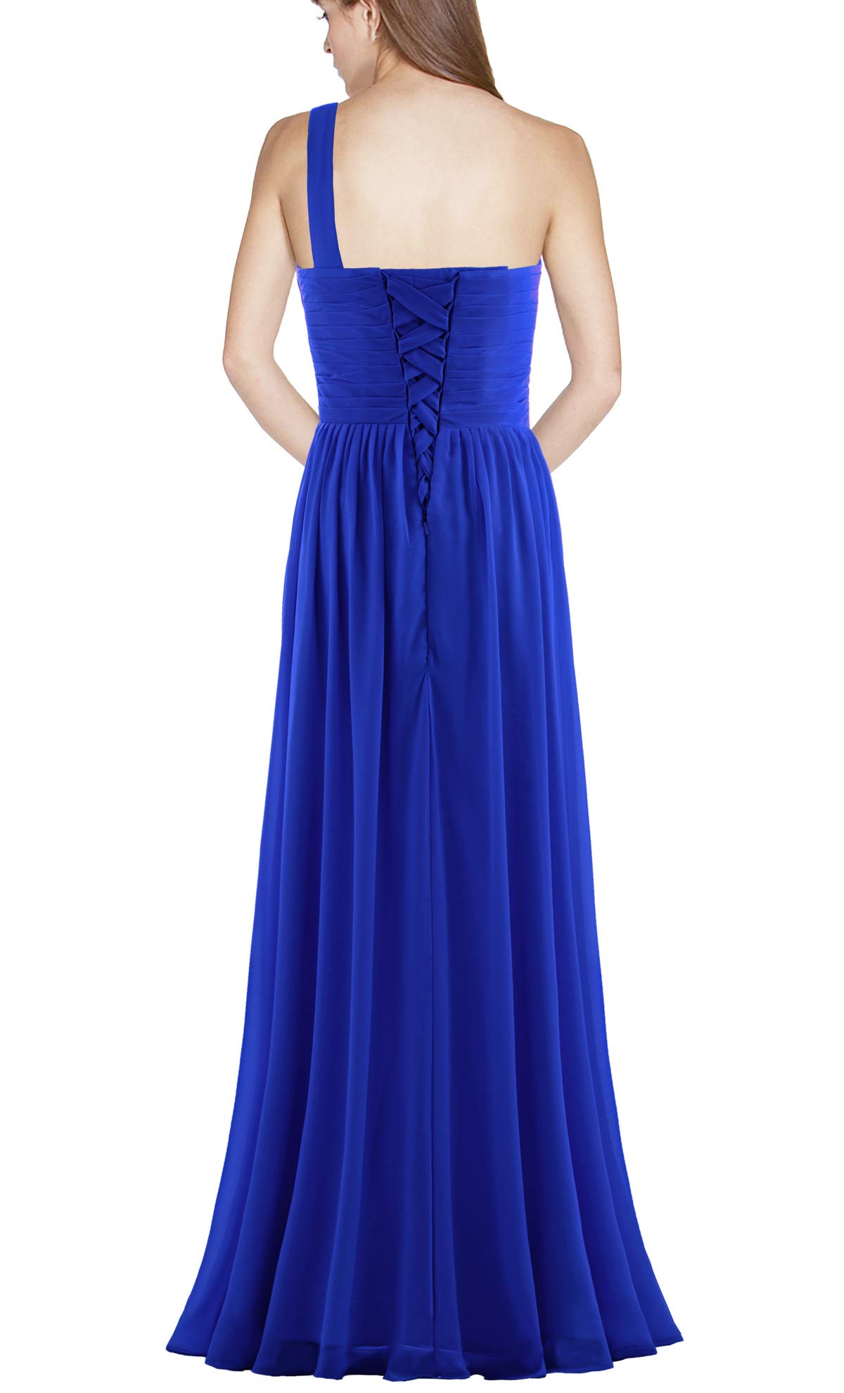 Elegant Women's Pleated Chiffon One Shoulder Bridesmaid Dress - Long Formal Evening Gown for Wedding, Prom & Special Occasions | Perfect for Bridal Party, Cocktail Events & Black Tie Galas