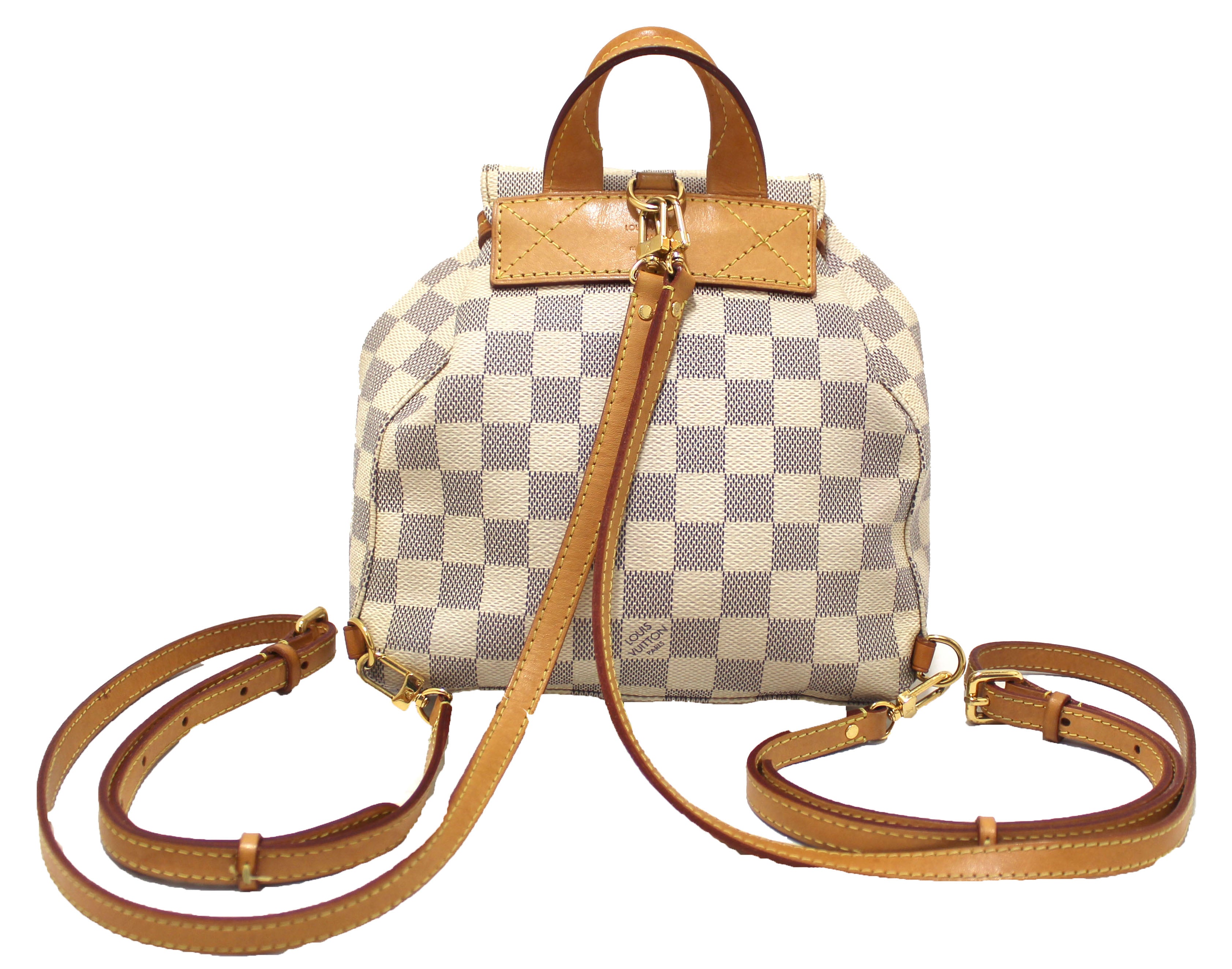 Authentic Louis Vuitton Damier Azur Canvas Sperone BB Backpack for Women - Luxury Designer Handbag for Travel, Work & Everyday Use