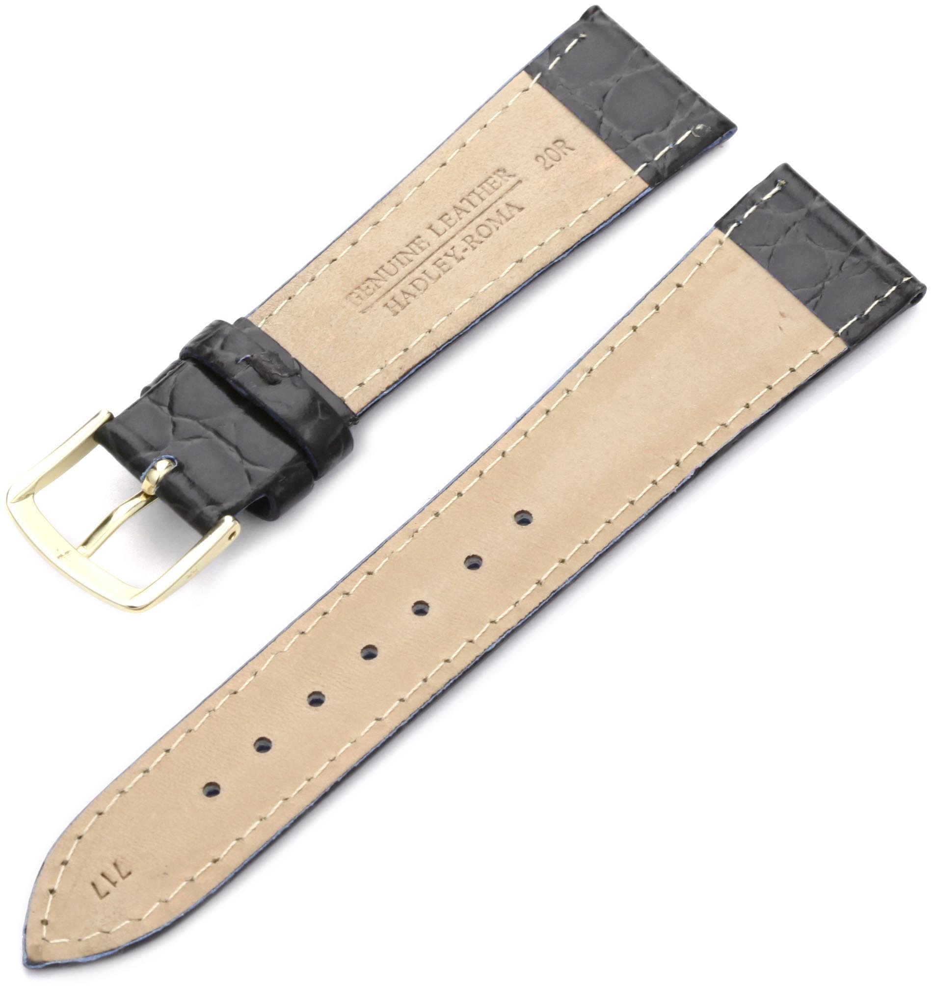 Hadley-Roma Genuine Leather Watch Band for Men - MSM717LA 180 - Replacement Strap for Classic & Dress Watches - Perfect for Business, Formal Occasions & Everyday Wear