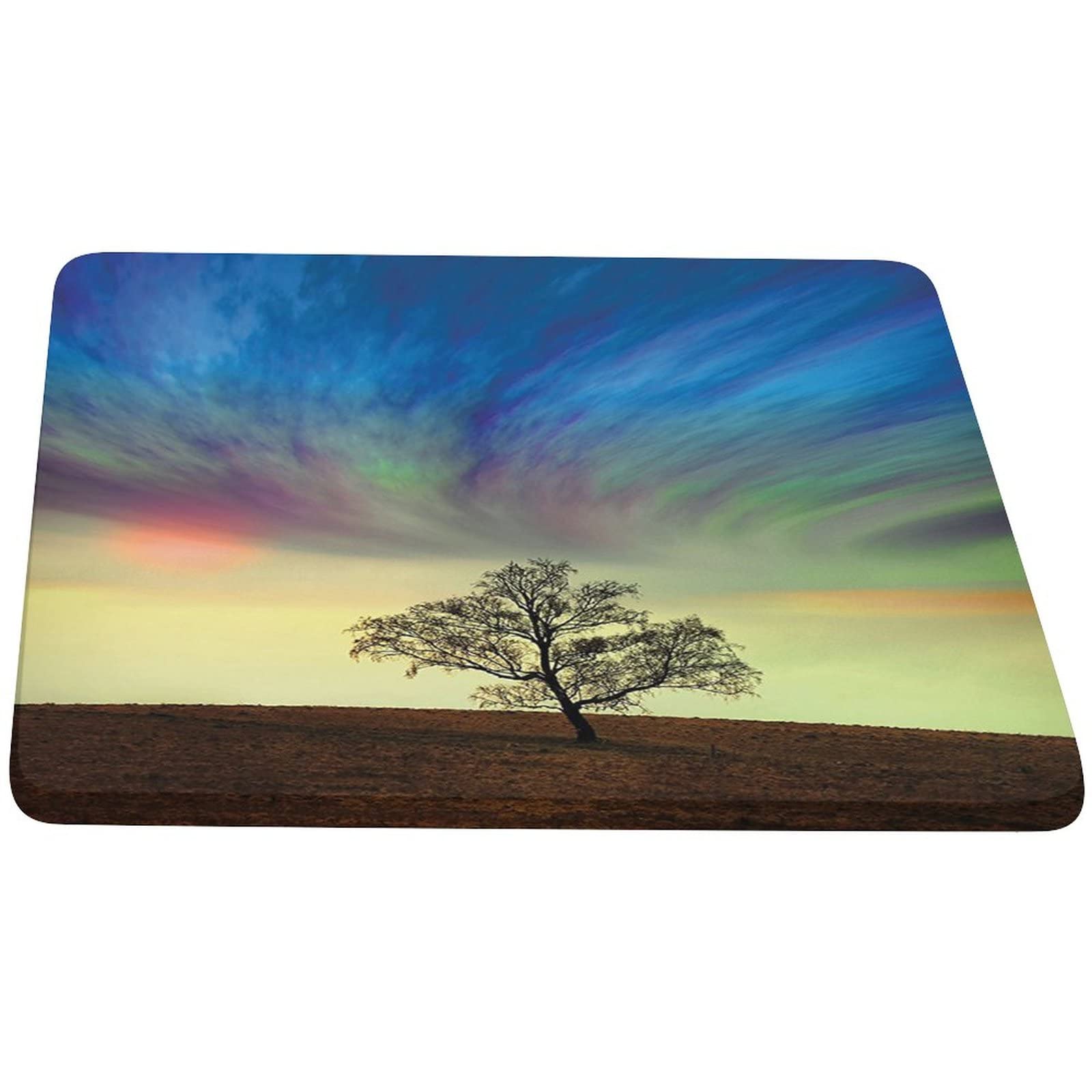 Randavat Elastic Edged Polyester Fitted Table Cover - Farmhouse Decor Indoor/Outdoor Square Tablecloth with Colorful Tree in Field Print - Fits 36x48 Inch Tables - Perfect for Dining Room, Kitchen, Patio & Picnic Decor