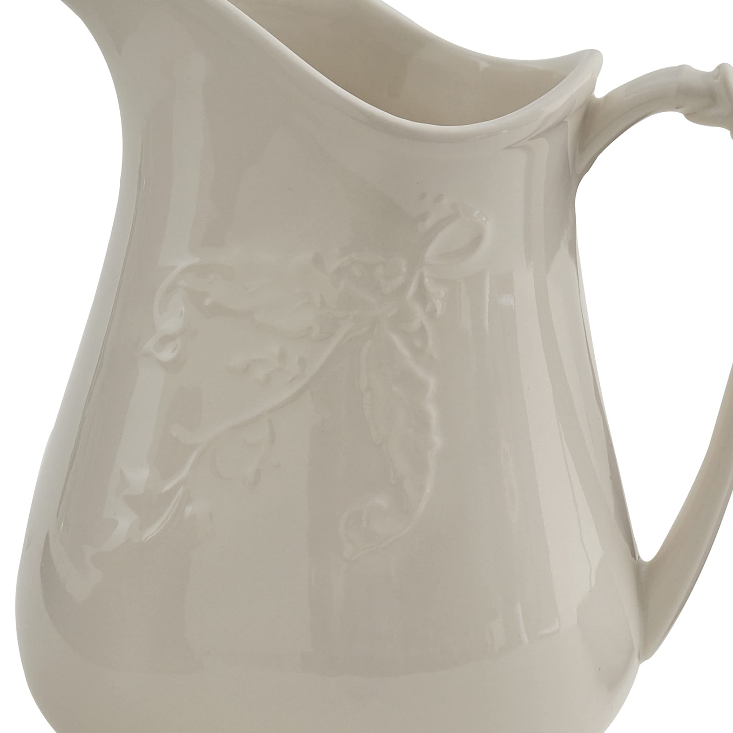 Park Designs Stoneware Lily Of The Valley Pitcher - Elegant Ceramic Water Pitcher for Home Decor, Kitchen & Dining Table Centerpiece, Perfect for Serving Beverages, Iced Tea or Lemonade