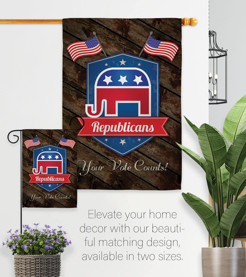 Patriotic Vertical House Flag Set - 28x40in w/Flagpole - Perfect for Home & Garden Decor