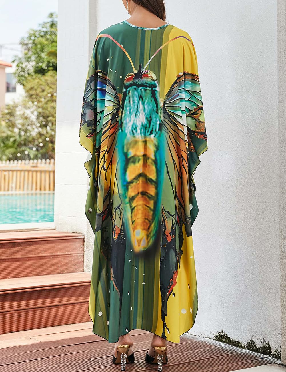 **Bsubseach Women's Plus Size Animal Print Kaftan Dress - Beach Cover Up for Swimwear, Resort Wear, Poolside Lounging & Summer Vacation Outfits**