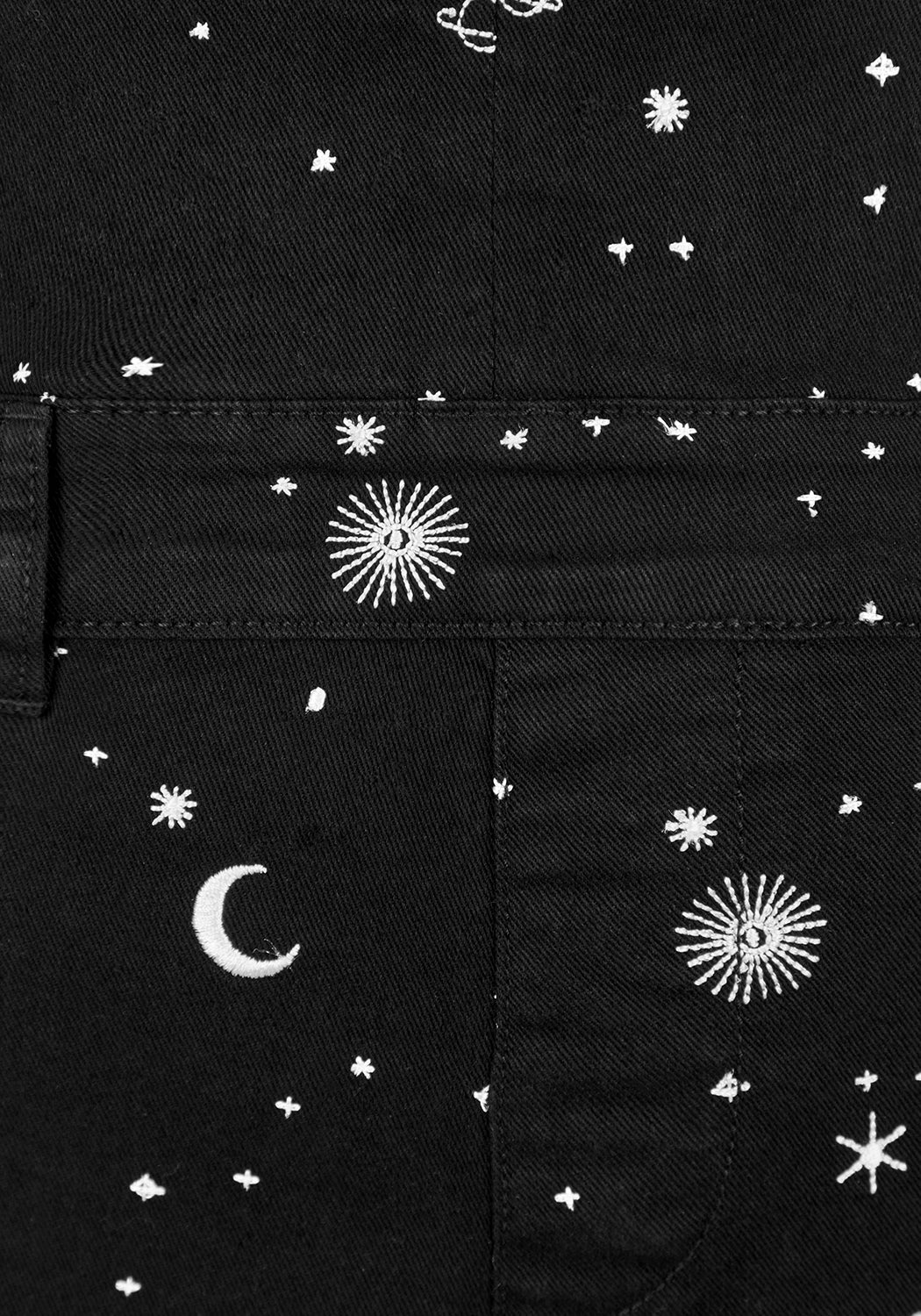 Celestial Embroidered Denim Overalls for Women - Stylish & Comfortable Dungarees for Casual Wear, Work, and Outdoor Activities