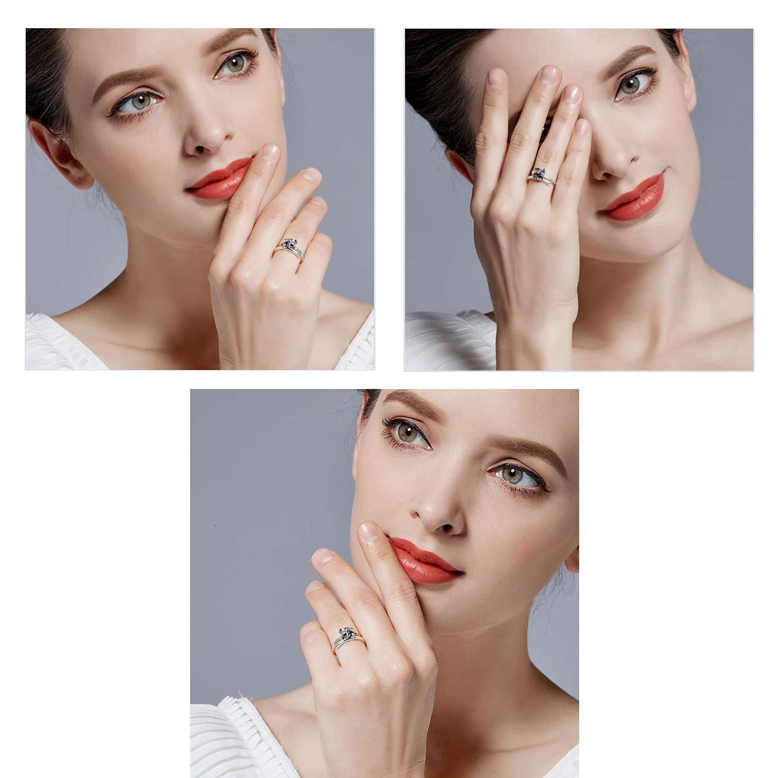 LOVECOM 925 Sterling Silver Fidget Spinner Ring for Women - Adjustable Size Fashion Statement Jewelry - Unique Spinning Windmill Design - Perfect Birthday & Graduation Gift for Her - Great for Stress Relief, Anxiety Management and Stylish Everyday Wear
