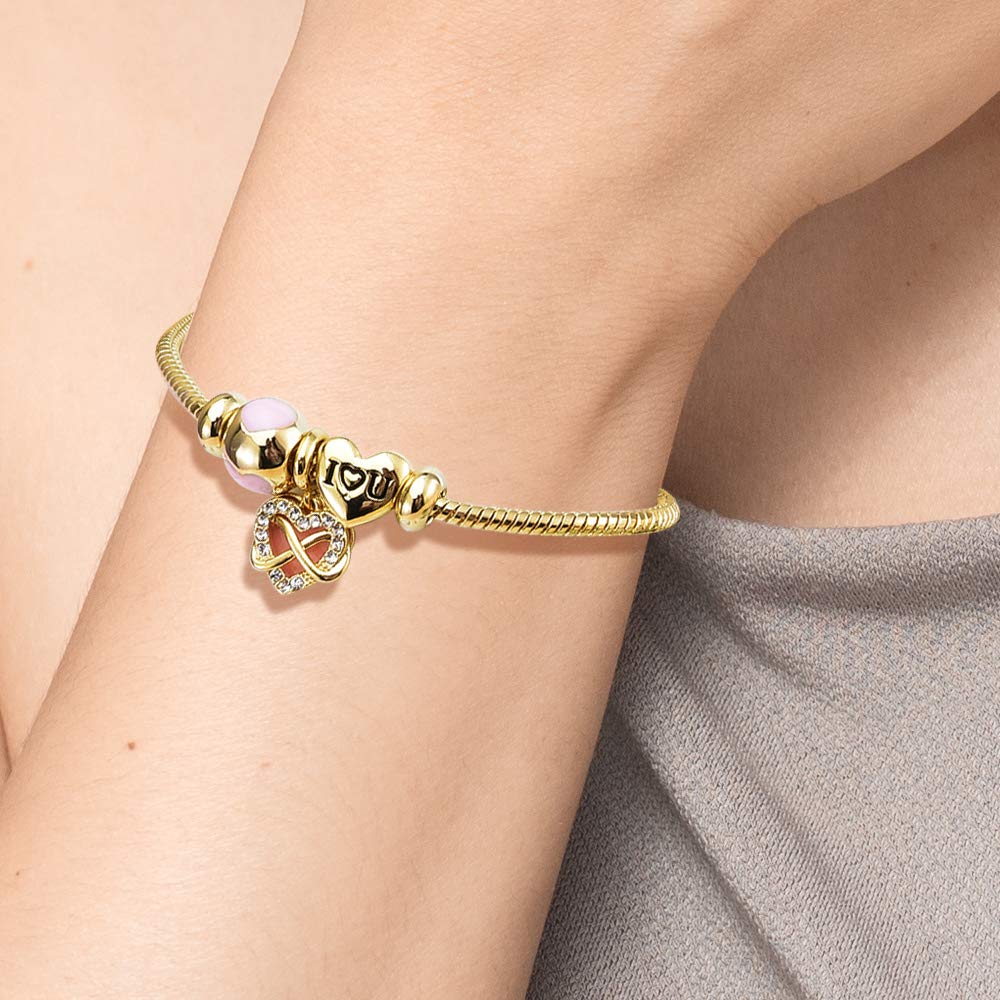 14K Gold Plated Charm Bracelet for Women - Elegant Adjustable Symbol Bracelet, Perfect Gift for Mother's Day, Birthday, Anniversary | Ideal for Daily Wear, Date Nights & Special Occasions