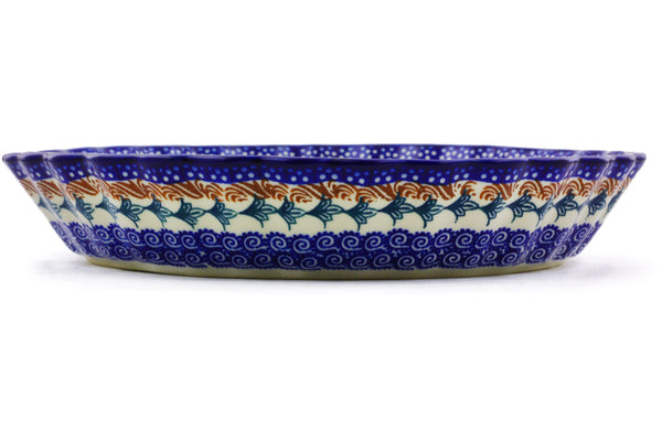 10-Inch Fluted Pie Dish - Blue Cornflower Design | Perfect for Baking Apple Pies, Quiches & Desserts | Oven & Freezer Safe Ceramic Pie Pan