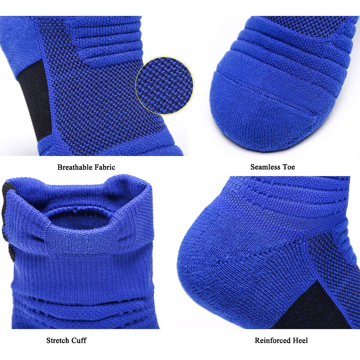 Performance Ankle Athletic Socks for Men - 5 Pairs Pack - Comfort Cushioned, Breathable & Compression Running Sports Socks - Ideal for Jogging, Gym Workouts & Outdoor Activities